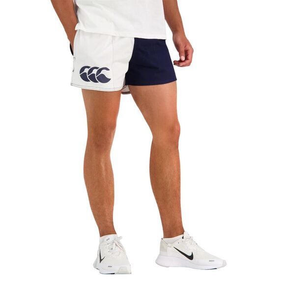 Canterbury Mens Harlequin Cotton Twill Shorts / White/Navy